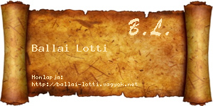 Ballai Lotti névjegykártya